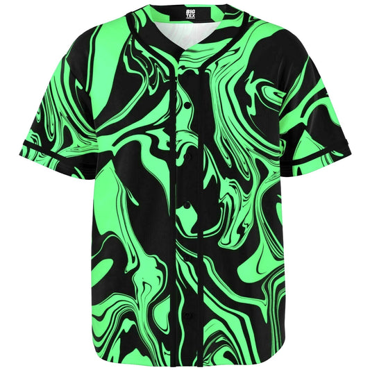 Slime in the Dark Green and Black Oil Spill Baseball Jersey