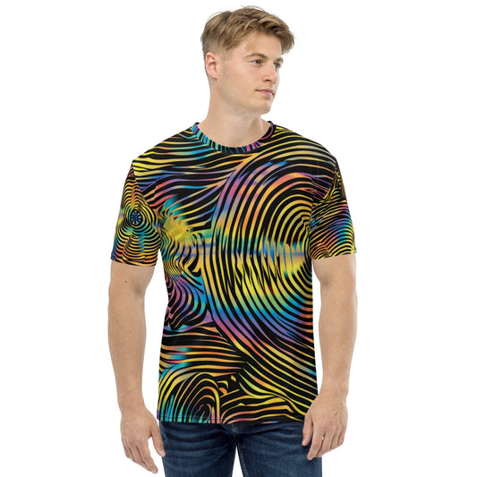 Vibrant Trippy Abstract Men's Rave T-Shirt
