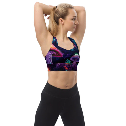 Mushroom Longline Sports Bra for Raves