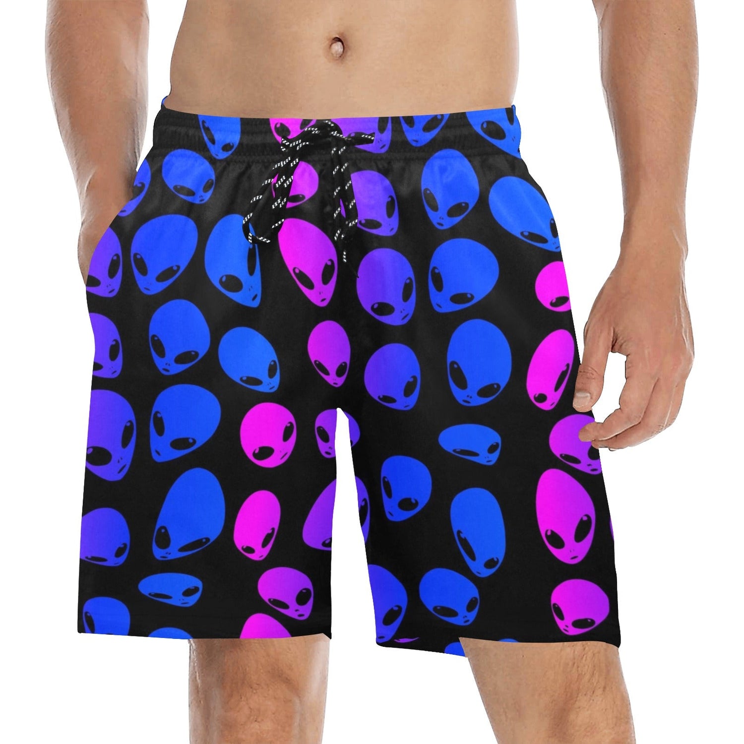 Pink and Blue Alien Ombre Swim Shorts
