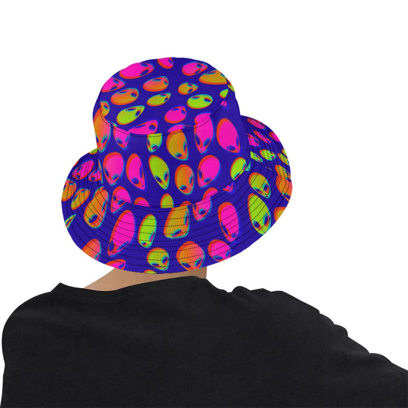 Neon Alien Blast Bucket Hat | UV Blacklight Reactive