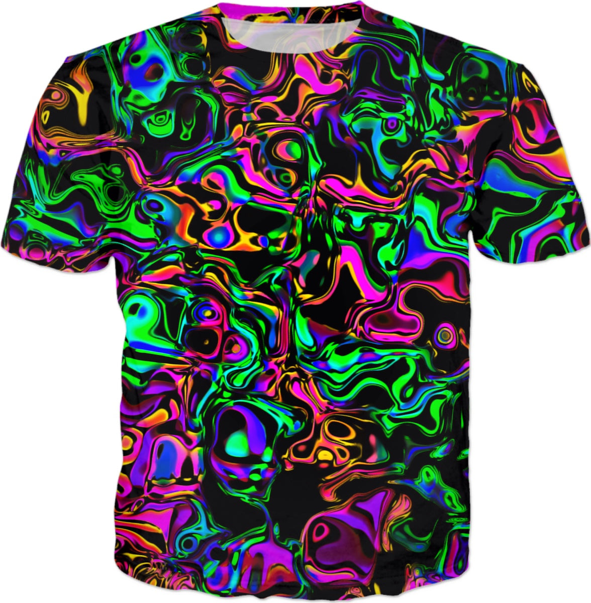 Iridescent Oil Slick Warped Fractal T-Shirt