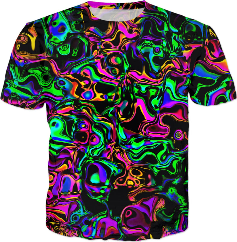 Iridescent Oil Slick Warped Fractal T-Shirt