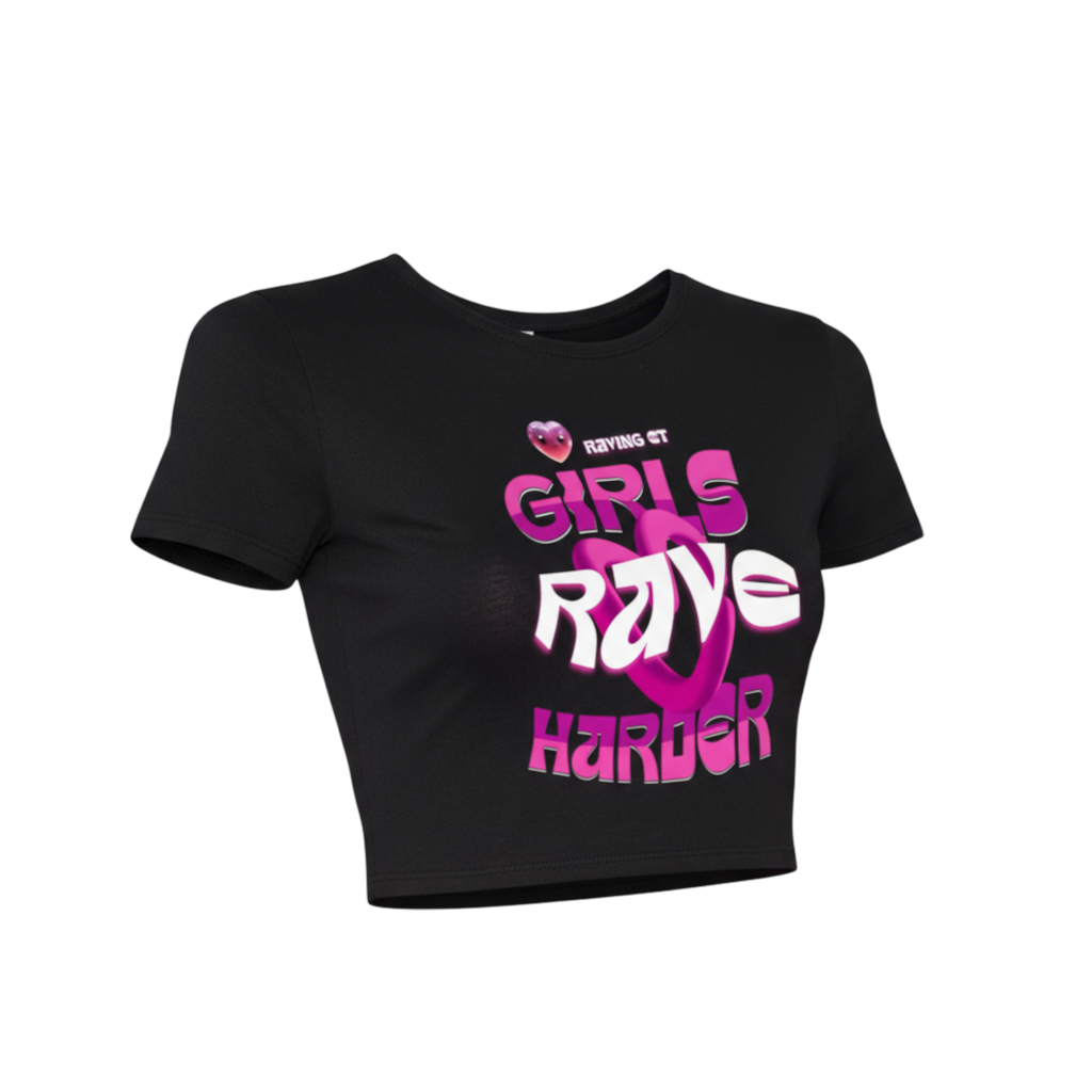 💥Girls Rave Harder Crop – Soft. Savage. Space Queen Vibes. 👑🛸(F)