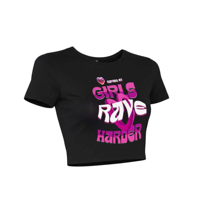 💥Girls Rave Harder Crop – Soft. Savage. Space Queen Vibes. 👑🛸(F)