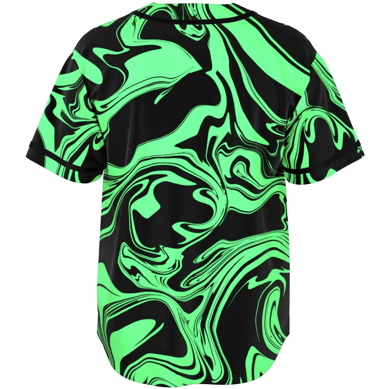 Slime in the Dark Green and Black Oil Spill Baseball Jersey