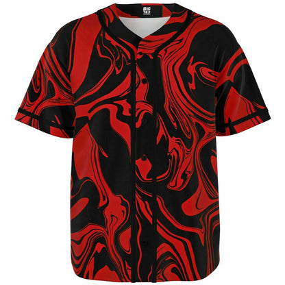 Red and Black Slime Oil Spill Baseball Jersey