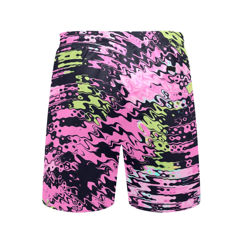 Pink Bubble Gum Slime Rave Drip Swim Shorts