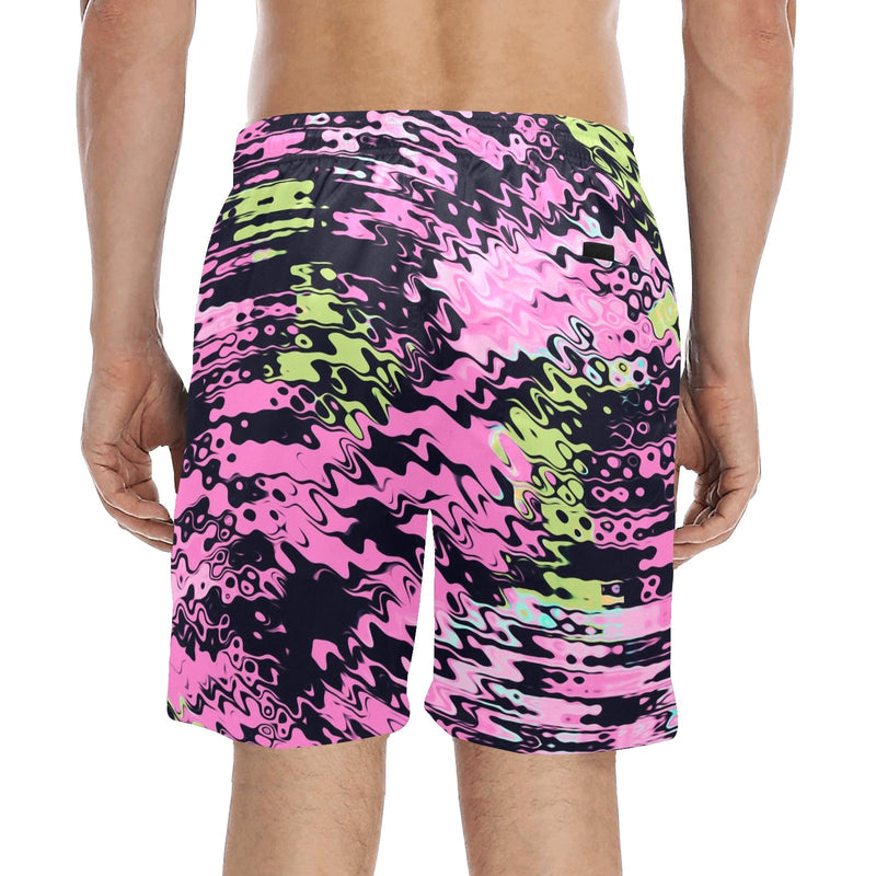 Pink Bubble Gum Slime Rave Drip Swim Shorts