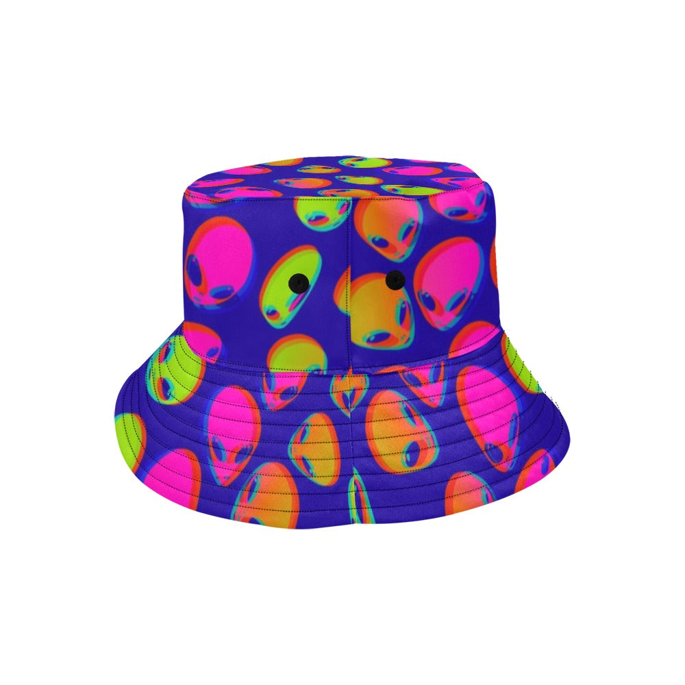 Neon Alien Blast Bucket Hat | UV Blacklight Reactive