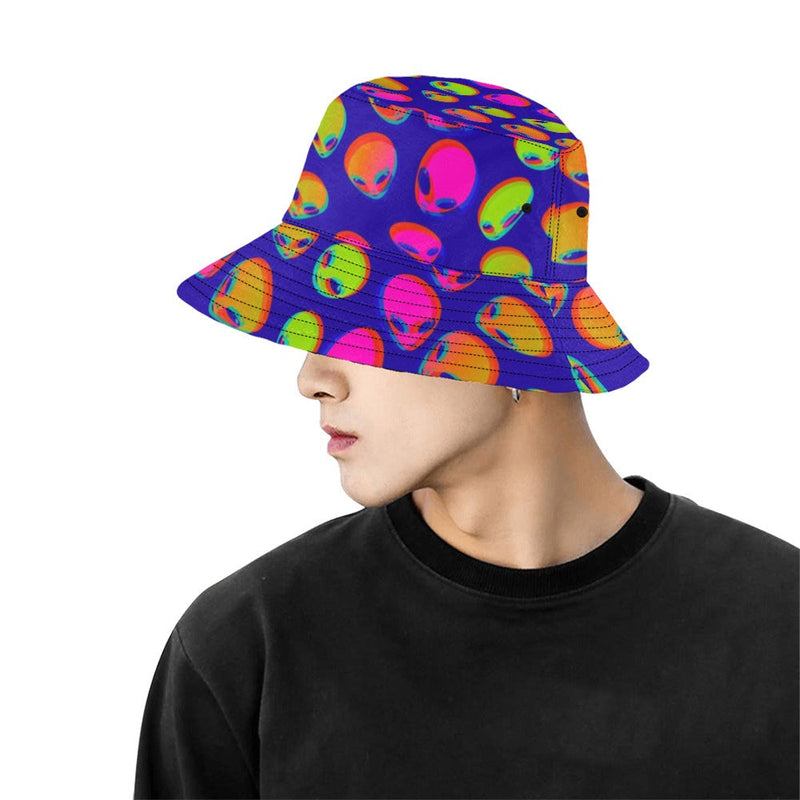 Neon Alien Blast Bucket Hat | UV Blacklight Reactive