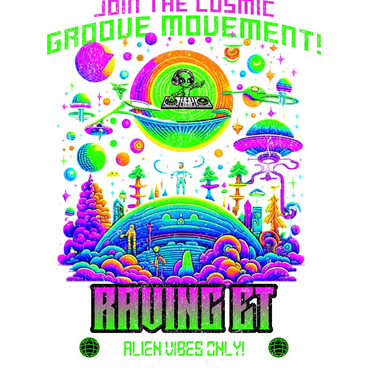 👽 Alien Groove Tee – Join the Cosmic Groove Movement! (F)