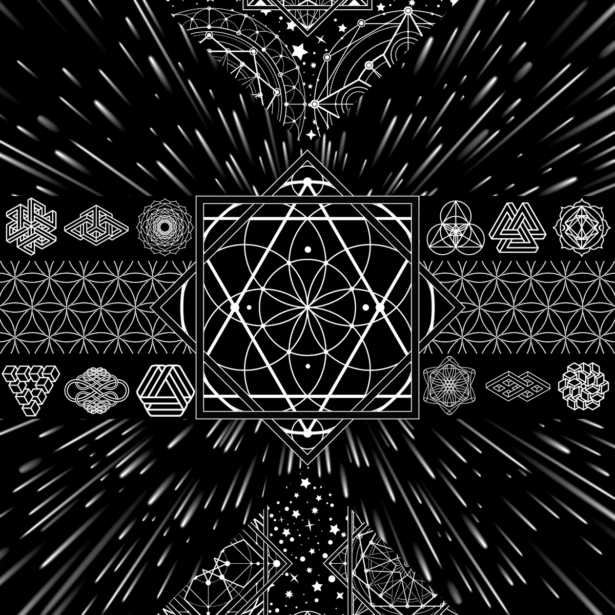 Into The FlowField — 40" x 60" UV-Reactive Tapestry
