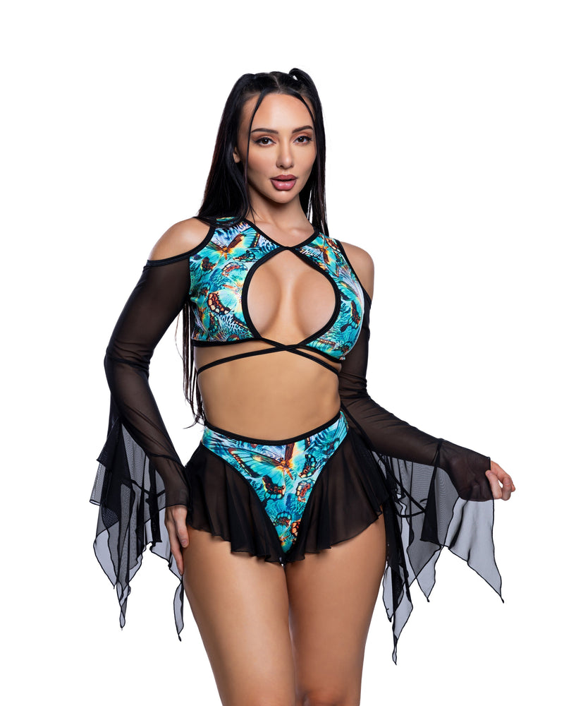 Butterfly Flow Top Bell Sleeve