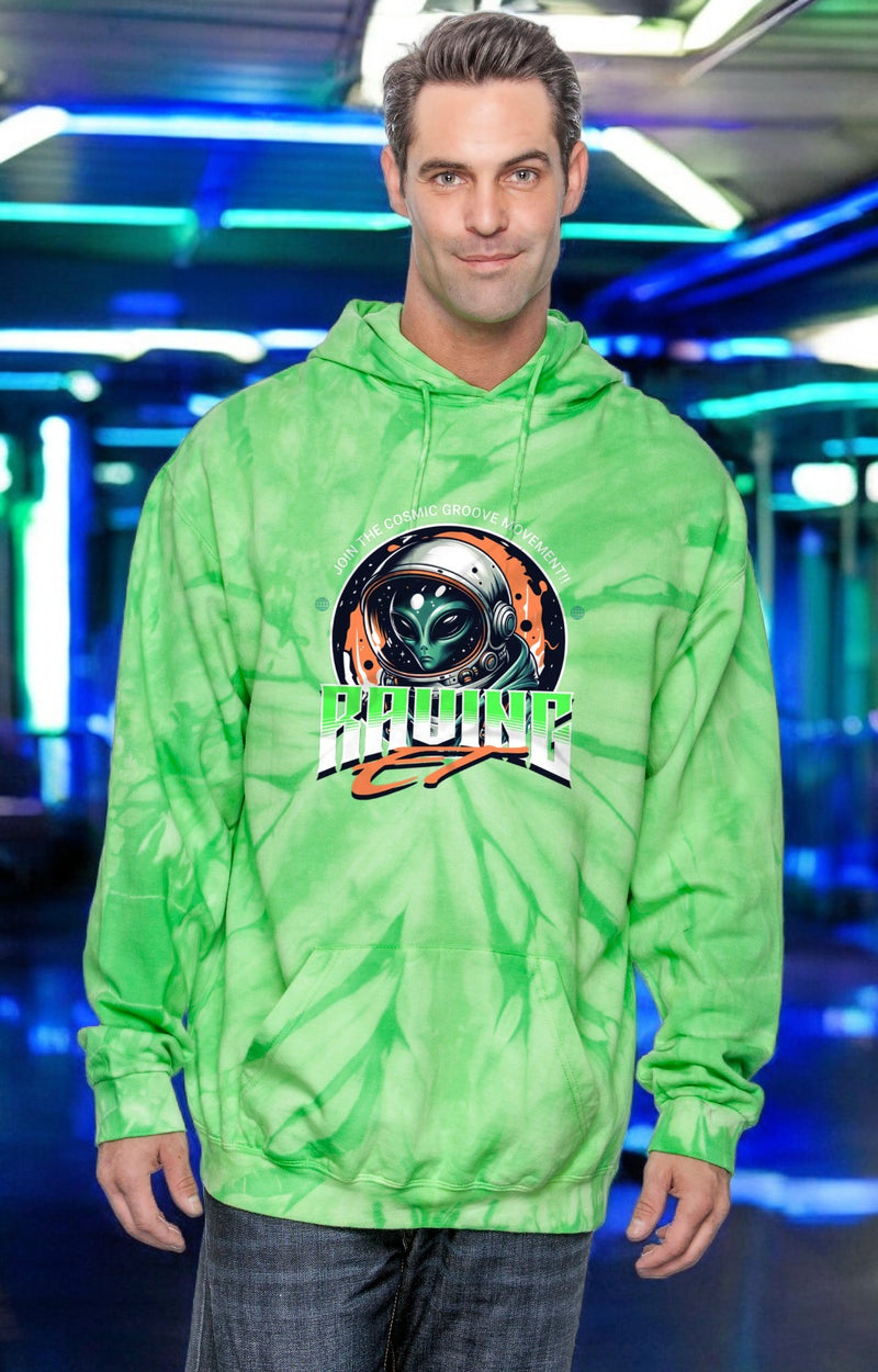 👽💚 Space Alien Green Tie Dye Hoodie – Glow Loud, Stand Proud 🌌🌿