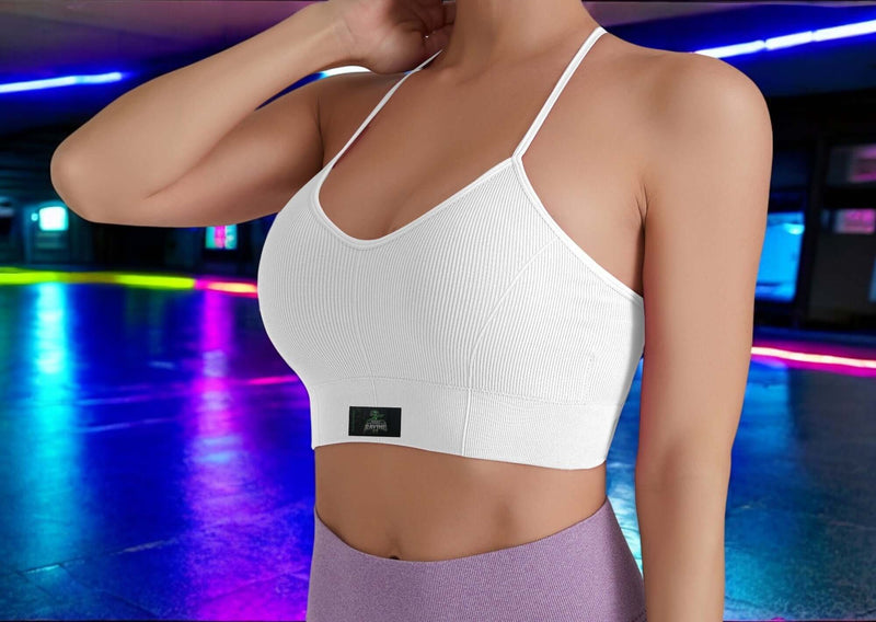 💫 Cross Back Rib Padded Sports Bra: Built for Beats, Not Basic Moves 💥👽
