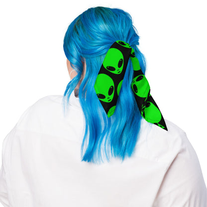 Green Alien Head Rave Bandana 