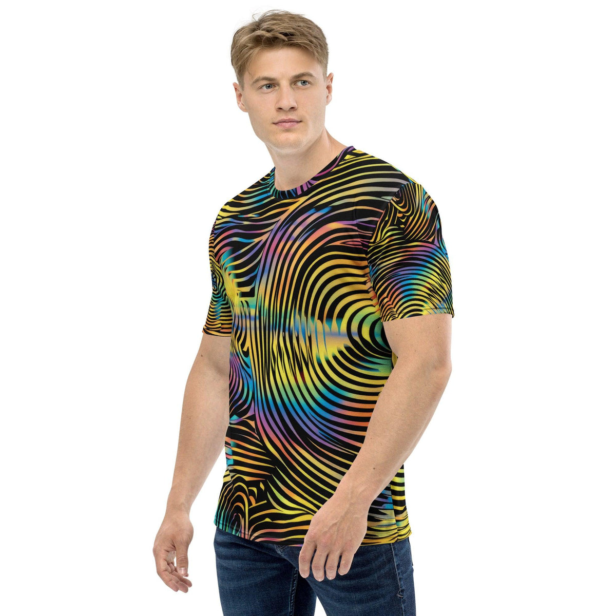Vibrant Trippy Abstract Men's Rave T-shirt
