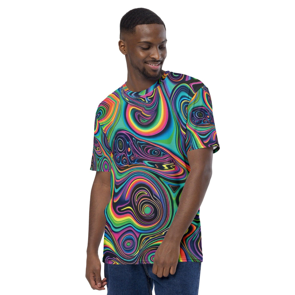 Vibrant Trippy Abstract T-Shirt for EDM Lovers
