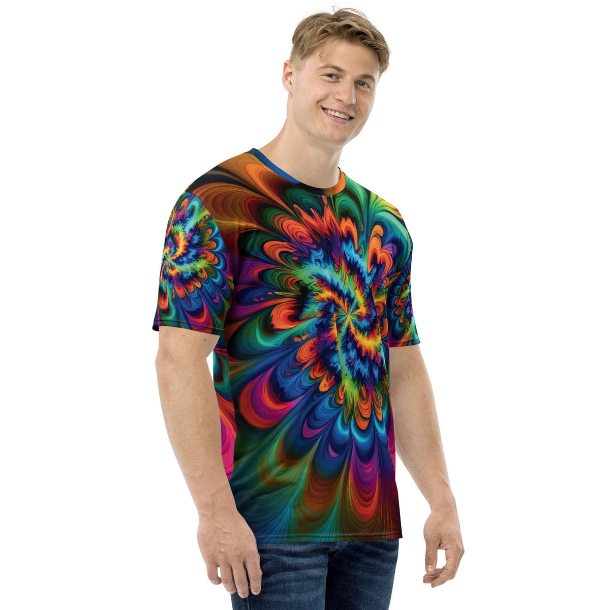 Vibrant Tie-Dye Men's T-Shirt for EDM Festivals