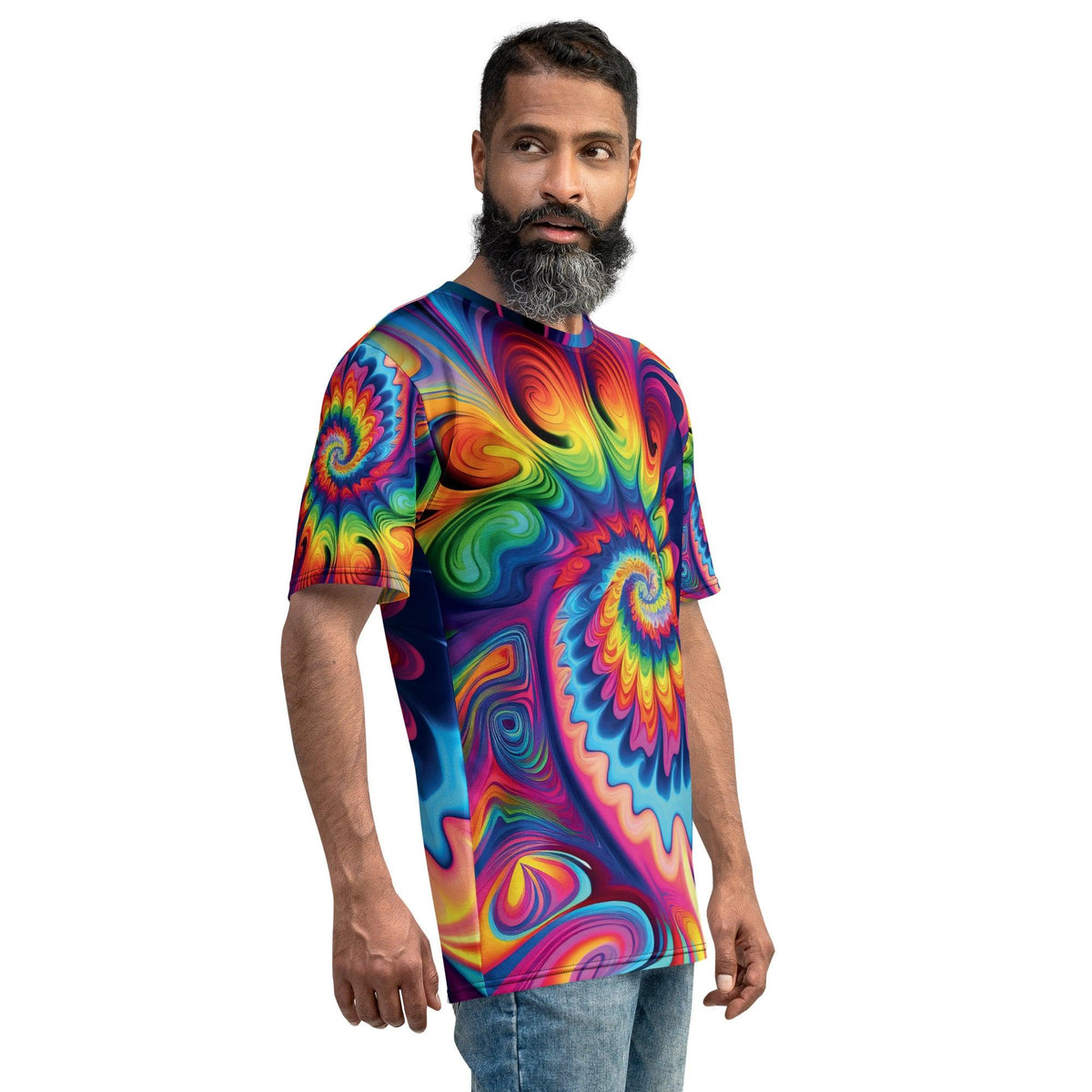 Playful Tie-Dye Men's T-Shirt for EDM Festivals