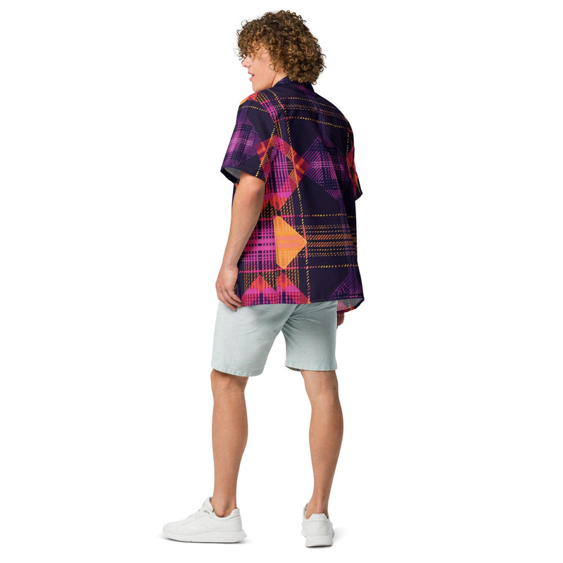Plaid Button Shirt for Raves & Festivals