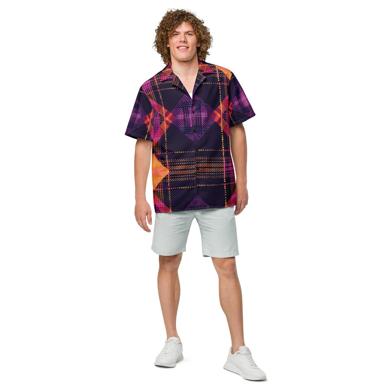 Plaid Button Shirt for Raves & Festivals