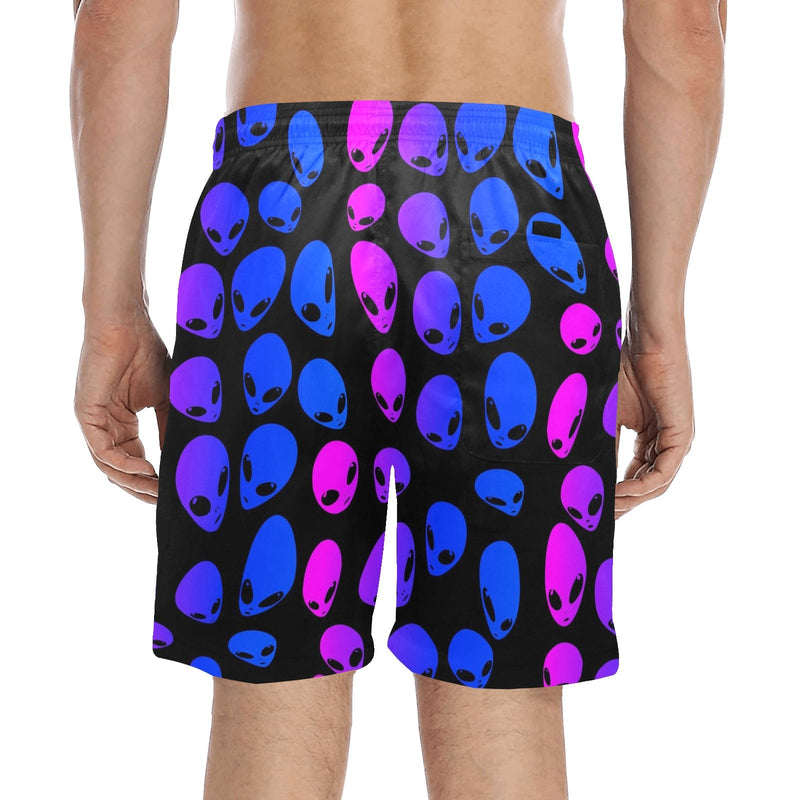 Pink and Blue Alien Ombre Swim Shorts
