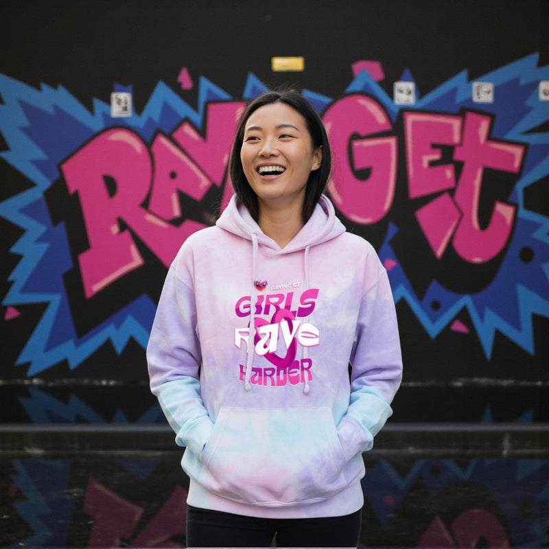 💖 Cotton Candy Girls Rave Harder Hoodie