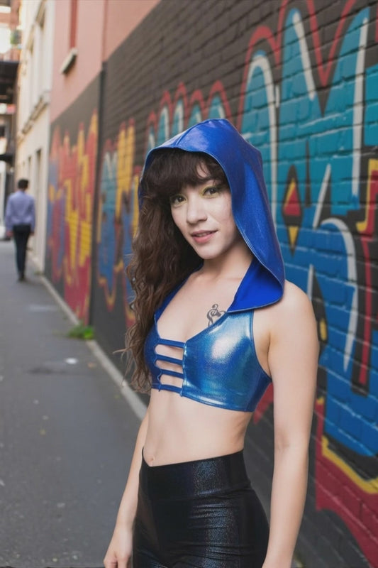 Strap Halter Top with Hood