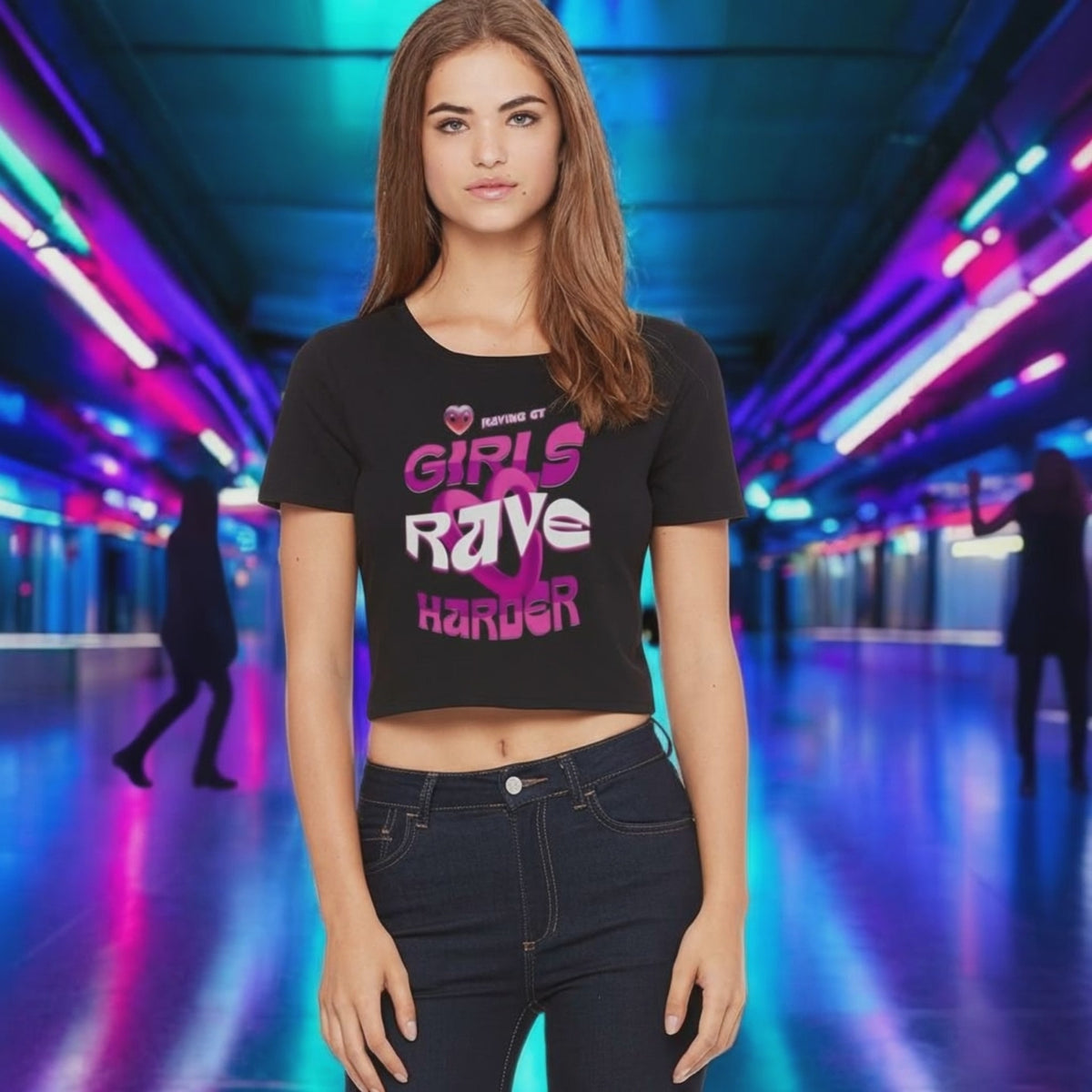 💥Girls Rave Harder Crop – Soft. Savage. Space Queen Vibes. 👑🛸(F)