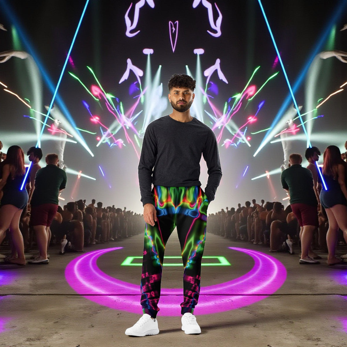 Electric Neon Joggers for Raves & Festivals