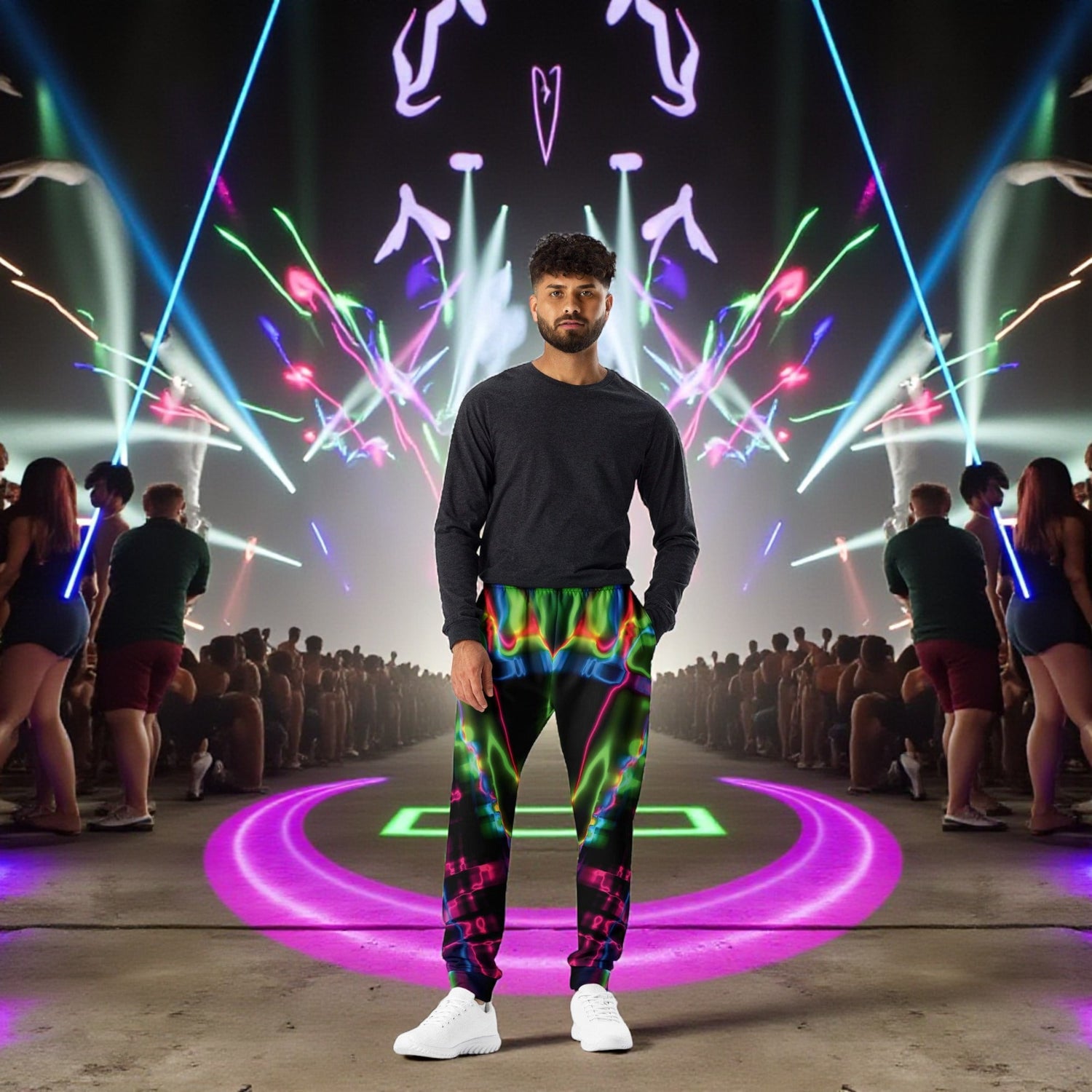 Electric Neon Joggers for Raves & Festivals