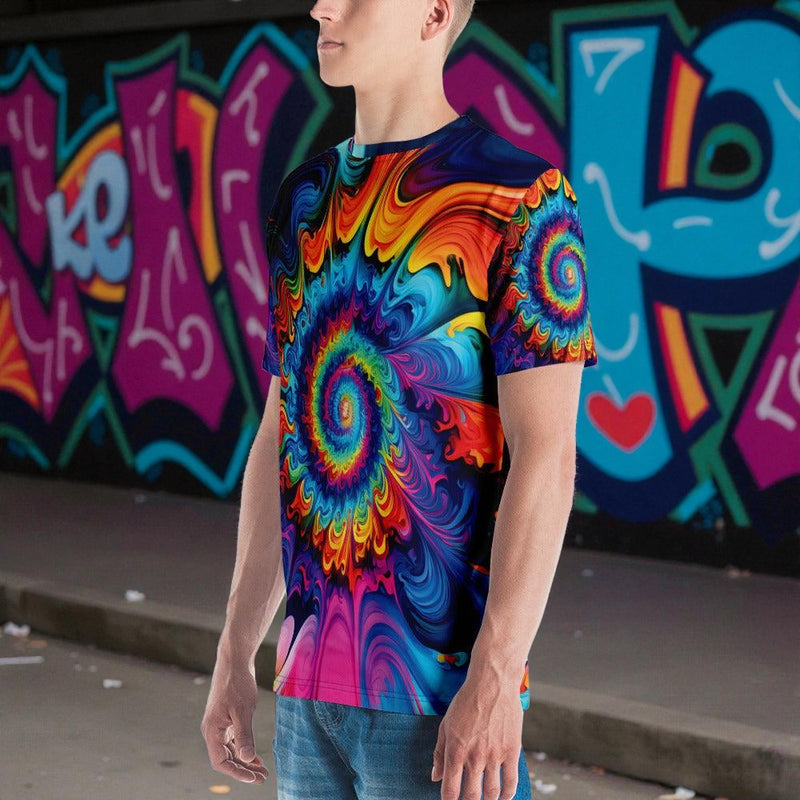 Vibrant Tie-Dye Men's T-Shirt for Music Lovers