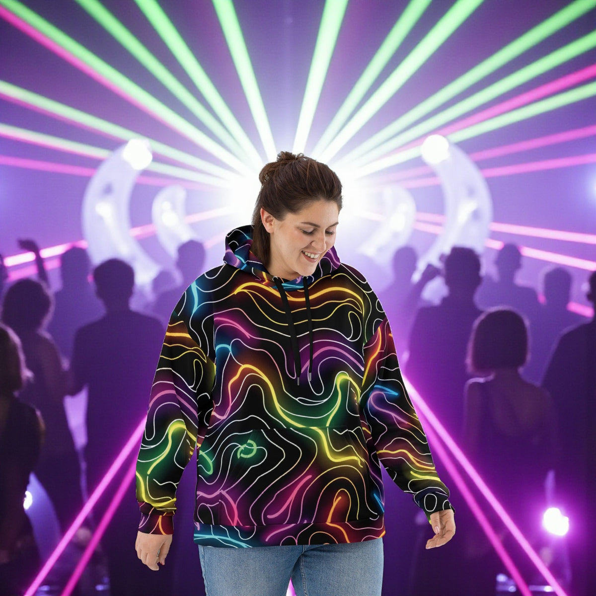 Neon Abstract Unisex Hoodie for EDM Lovers