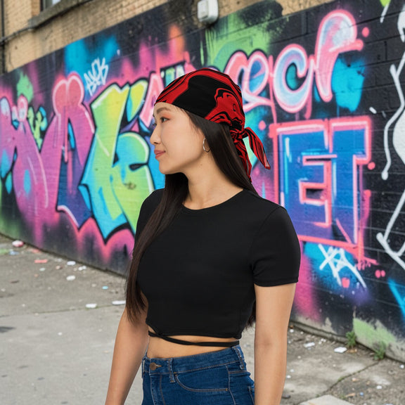 Red & Black Slime Oil Spill Rave Bandana